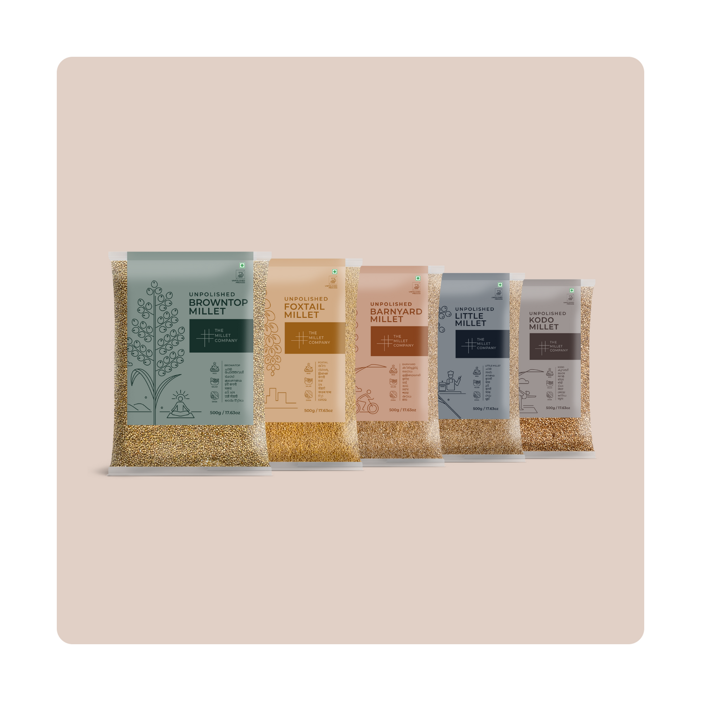 Pack of 5 [Foxtail, Kodo, Barnyard, Browntop & Little Millet]